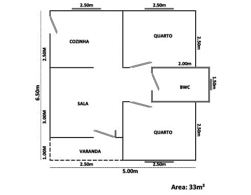 casa planta planta 33m2